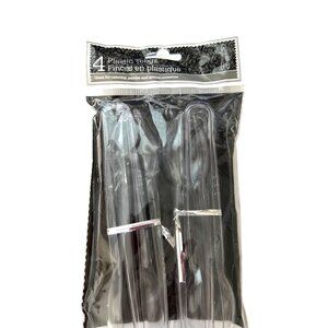 Greenbrier Tongs Plastic  4 Piece Small 6.5” Serving Clear New